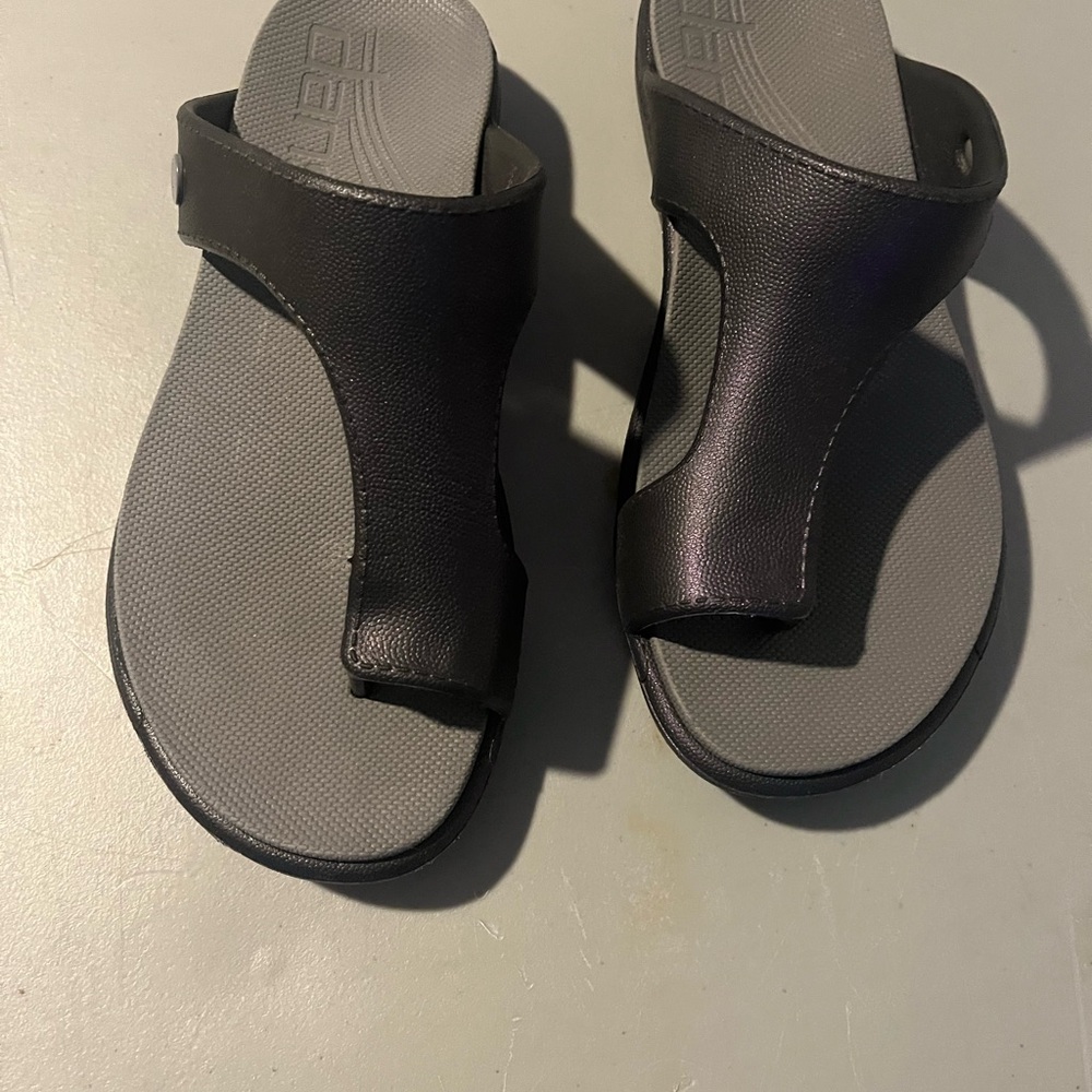 Dansko blue Slip-On Sandals with Gray Footbed